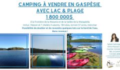 Immobilier, Camping à vendre, Gaspésie, Vallée Matapédia, Base plein air, Relais, Resto, Bar, Kayak, VTT, Motoneige REF#17091
